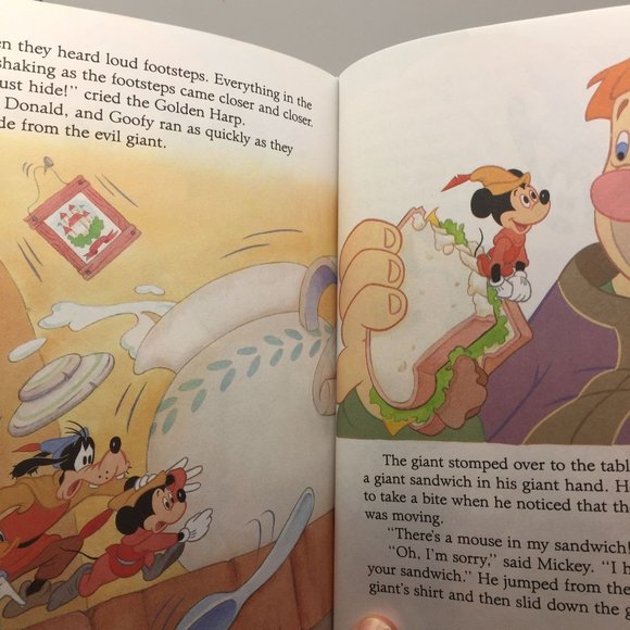 Vintage Little Golden Book Lot 2 Disney Mickey Mouse's Picnic and the Beanstalk - Picture 5 of 13